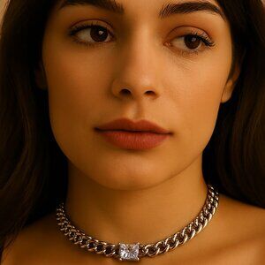 Calvin Klein Elegant Silver Crystal Pendant Chic Necklace – 16'' Women’s Jewelry